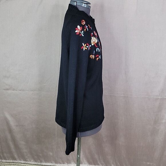 ×B MOSS Floral Embroidered‎ Cardigan Sweater Large - Picture 4 of 7